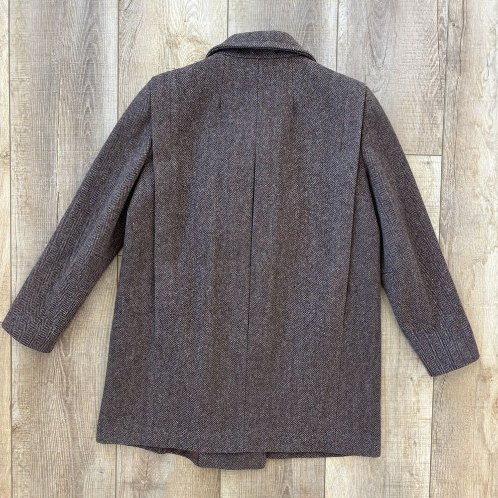 Vintage Jill Jr Womens Herringbone Wool Coat Size M/L 60s Union Made USA Classic - Picture 4 of 16